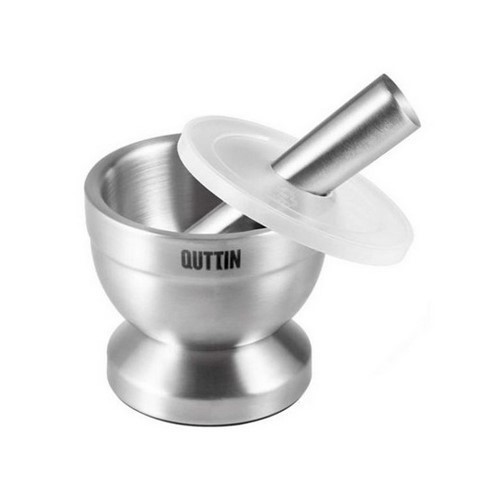 MORTERO QUTTIN ACERO C/TAPA Y MANO 9.8CMS